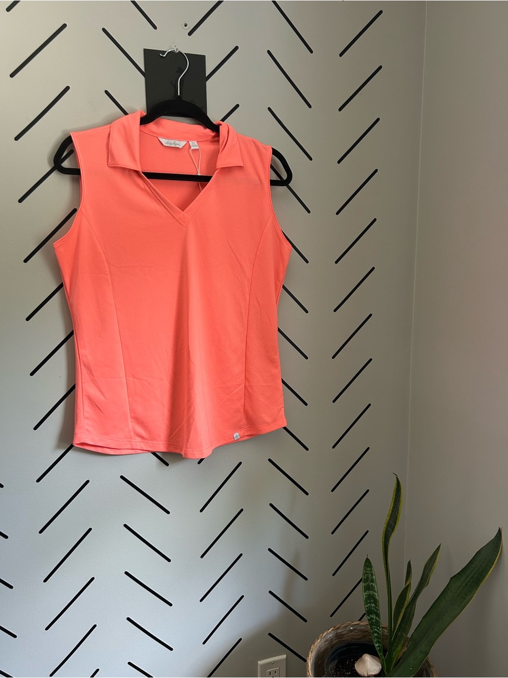 Lady Hagen golf pickleball active wear polo bright coral